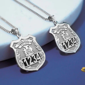 Personalized Police Officer Gifts Police Gift Police Badge Necklace Police Badge Necklace with Any Number & Dept