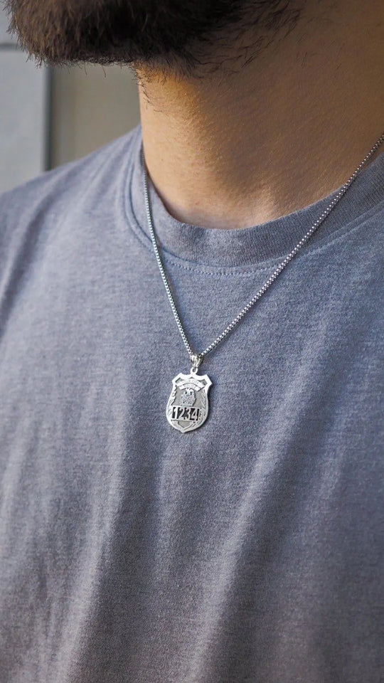 Personalized Police Officer Gifts Police Gift Police Badge Necklace Police Badge Necklace with Any Number & Dept