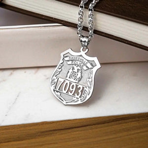 Personalized Police Officer Gifts Police Gift Police Badge Necklace Police Badge Necklace with Any Number & Dept