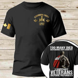 Personalized Too Many Died Defending Our Country I Support Veterans Before Refugees Canadian Veteran Rank Camo T-shirt Printed AHKH24169