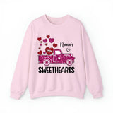 Personalized Nana's Sweethearts Hearts Pink Car Kid Name Valentine's Day Gift Sweatshirt or Hoodie 2D Printed QTHN24167