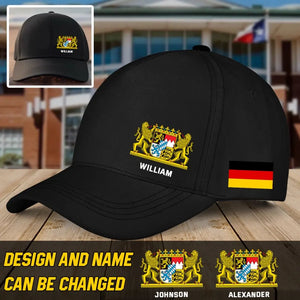 Personalized German Bavaria Logo Custom Name Black Cap QTVQ24184
