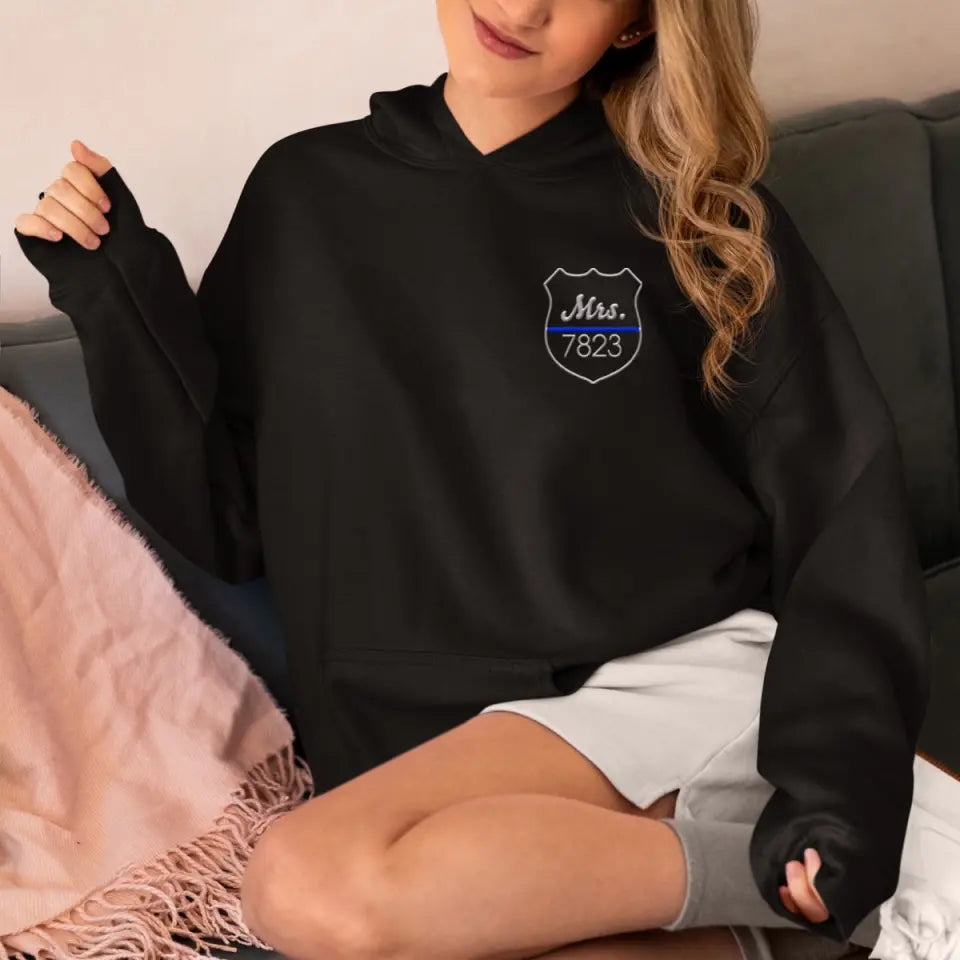 Personalized Police Custom ID Embroidered Hoodie Printed QTVQ24189
