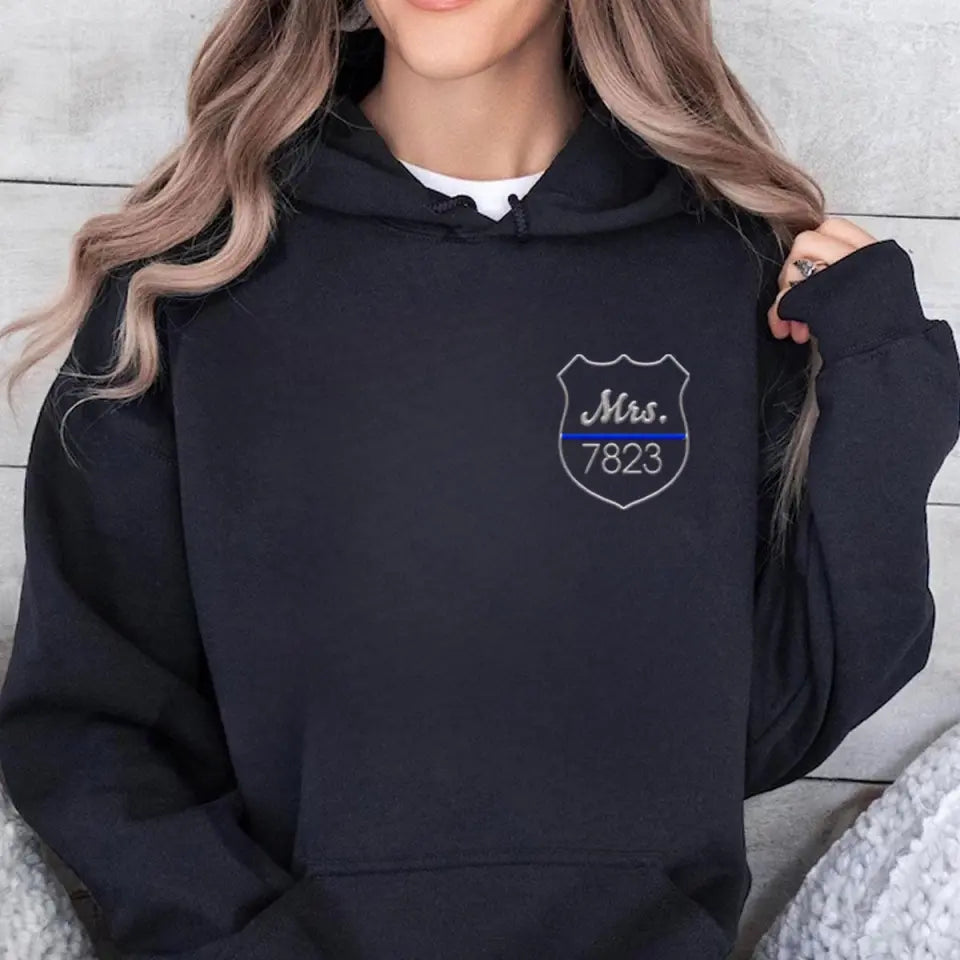 Personalized Police Custom ID Embroidered Hoodie Printed QTVQ24189
