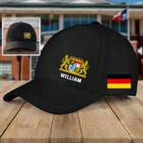 Personalized German Bavaria Logo Custom Name Black Cap QTVQ24184