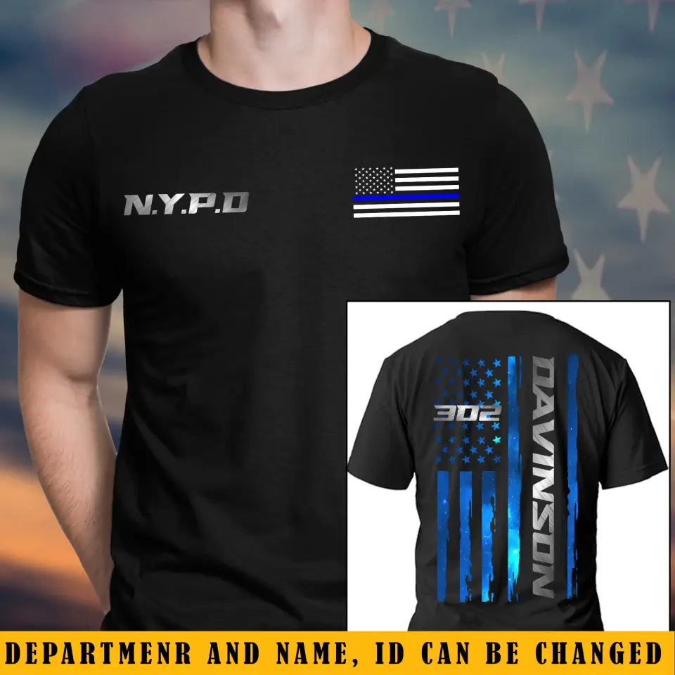 Personalized US Police Custom Name & ID T-shirt Printed QTKH24186