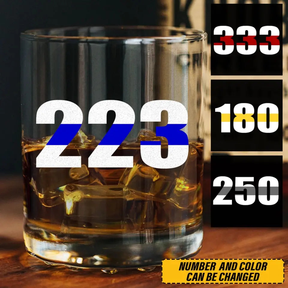 Personalized Police ID Whiskey Glass Printed QTHN24191