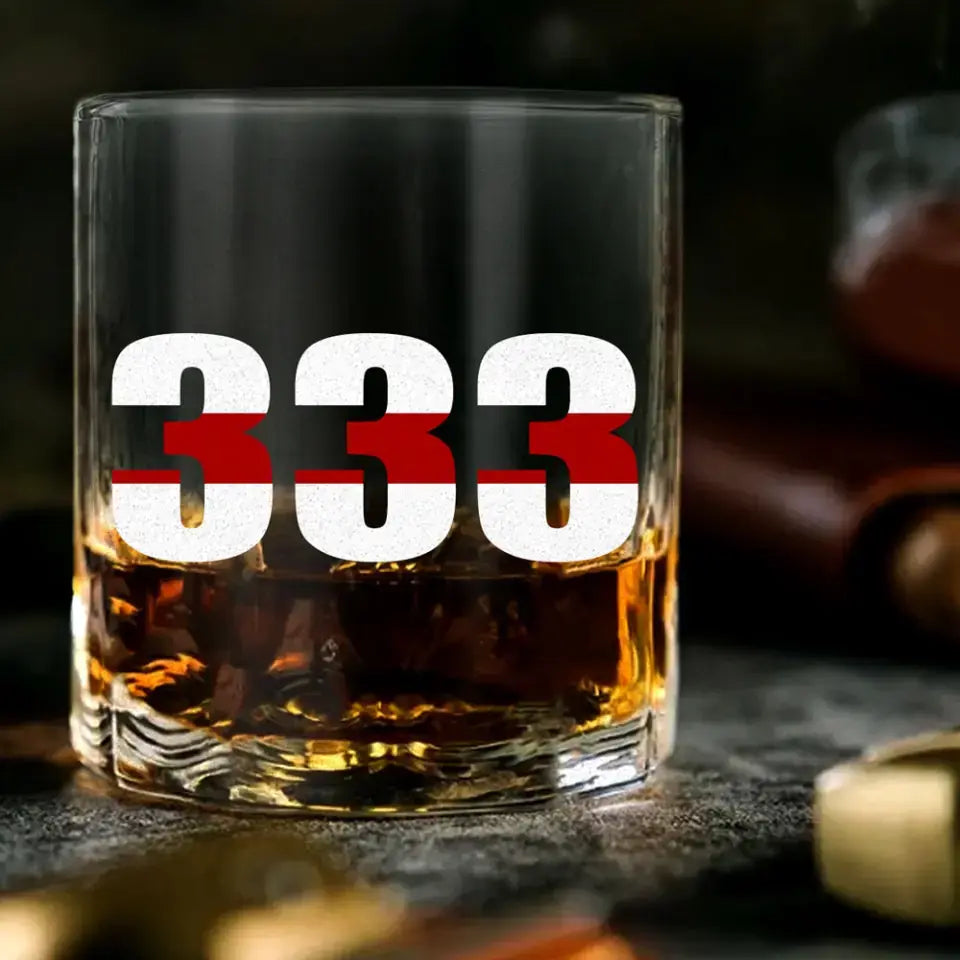 Personalized Police ID Whiskey Glass Printed QTHN24191