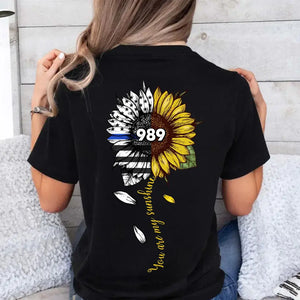 Personalized You Are My Sunshine Sunflower Police ID T-shirt Printed VQ24199