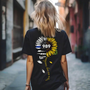 Personalized You Are My Sunshine Sunflower Police ID T-shirt Printed VQ24199