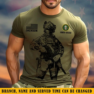 Personalized US Veteran Logo Custom Name & Time T-shirt Printed KVH24206