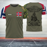 Personalized I Am A Norwegian Veteran I Would Put The Uniform Back On If Norway Needed Me I May Be Older Move Slower But My Skills Still Remain T-shirt Printed VQ24214
