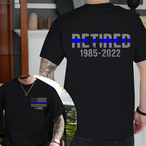 Personalized Retired US Police Custom ID & Time T-shirt Printed KVH24219