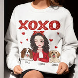 Personalized XOXO Dog Mom Dog Lovers Gift Valentine's Day Gift Sweatshirt Printed HN24227