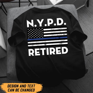 Personalized Thin Blue Line Tshirt 2D Printed 24232AHHN