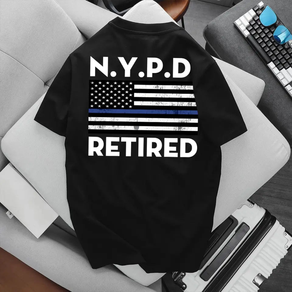 Personalized Thin Blue Line Tshirt 2D Printed 24232AHHN
