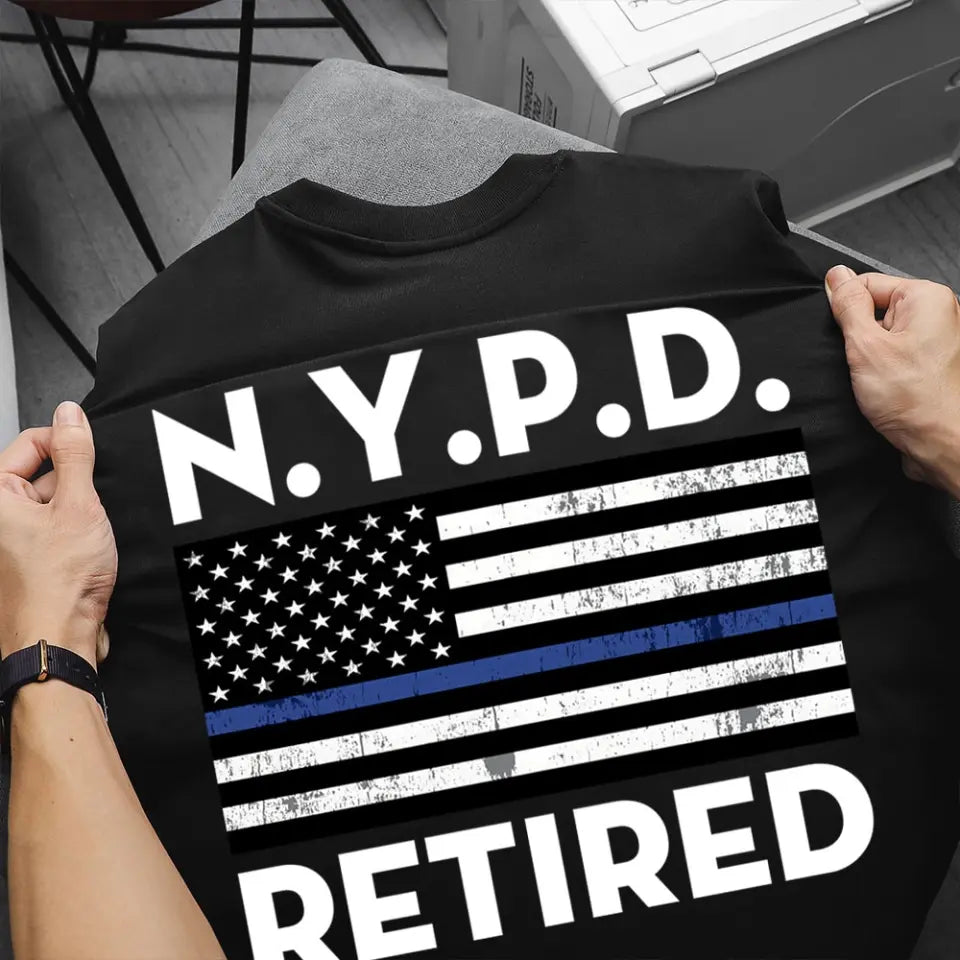 Personalized Thin Blue Line Tshirt 2D Printed 24232AHHN