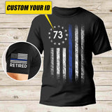 Personalized US Law Enforcement Thin Blue Line Flag T-shirt Printed QTLVA24241