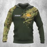 Personalized Australian Veteran Logo Custom Name & Time Hoodie 3D Printed QTVQ24232