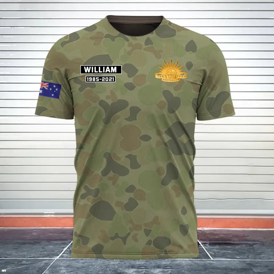 Personalized Australian Veteran Logo Custom Name & Time Tshirt Printed 24231AHVH
