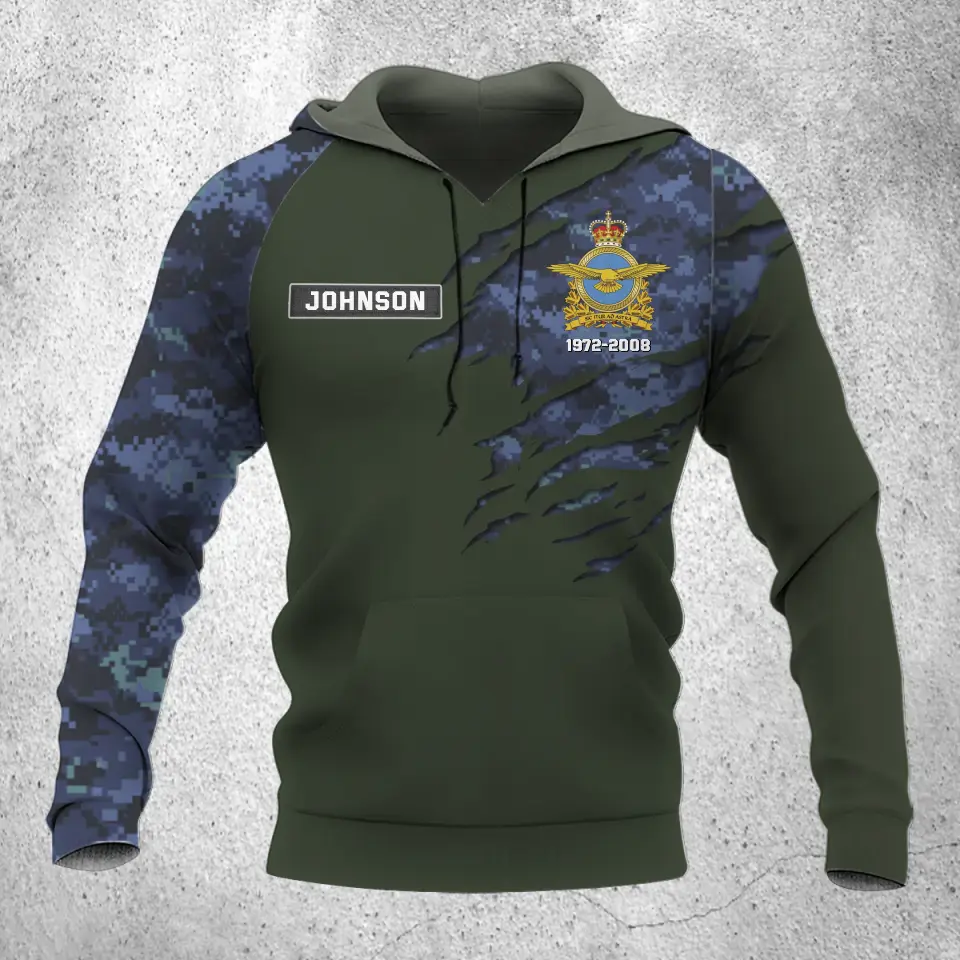 Personalized Canadian Veteran Logo Custom Name & Time Hoodie 3D Printed QTVQ24232