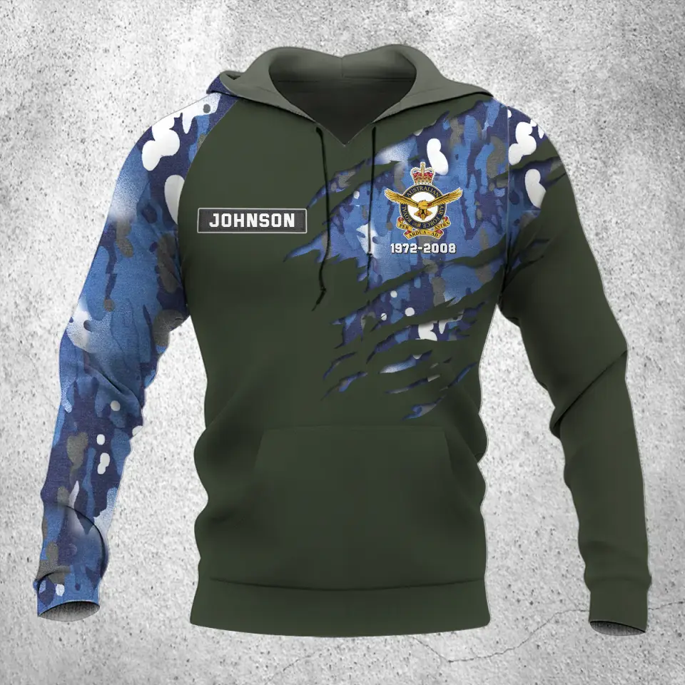 Personalized Australian Veteran Logo Custom Name & Time Hoodie 3D Printed QTVQ24232