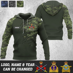 Personalized Canadian Veteran Logo Custom Name & Time Hoodie 3D Printed QTVQ24232