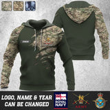 Personalized UK Veteran Logo Custom Name & Time Hoodie 3D Printed QTVQ24232