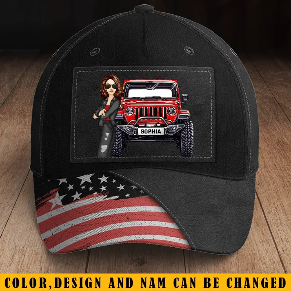 Personalized Jeep Girl Custom Name Cap Printed KVH24243