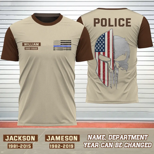 Personalized US Police Punisher Tshirt Printed 24249AHVH
