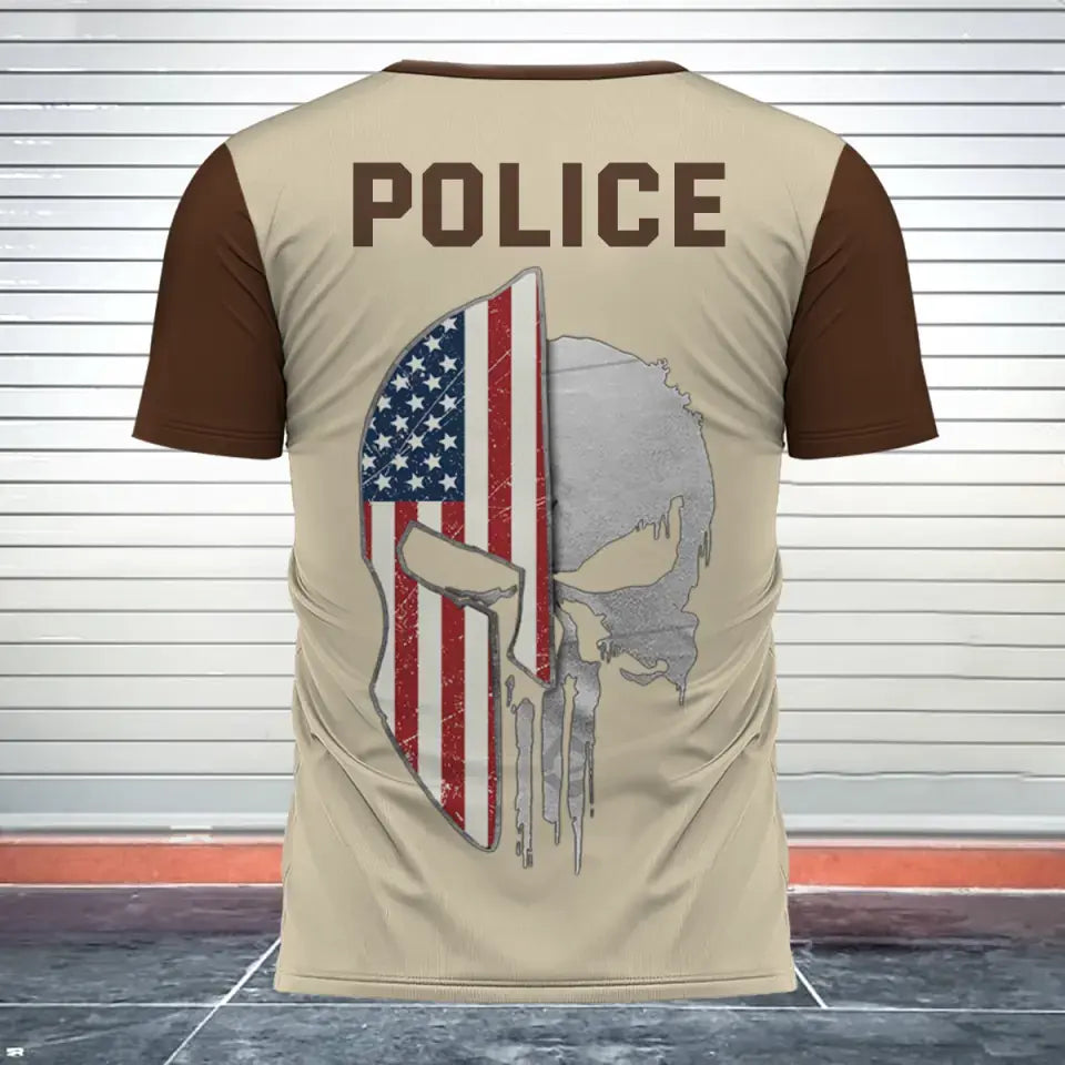 Personalized US Police Punisher Tshirt Printed 24249AHVH