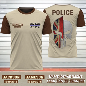 Personalized United Kingdom Police Punisher Tshirt Printed 24249AHVH