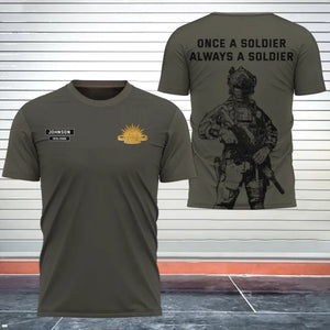 Personalized Once A Soldier Always A Soldier Australian Veteran T-shirt 3D Printed AHKH24234