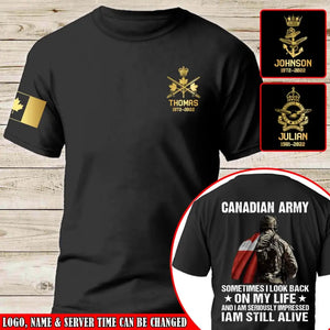 Personalized 1st Special Forces Sometimes I Look Back  On My Life And I Am Seriously Impressed I Am Still Alive Canadian Veteran T-shirt Printed AHLVA24240