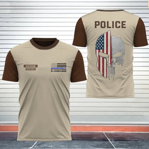 Personalized US Police Punisher Tshirt Printed 24249AHVH