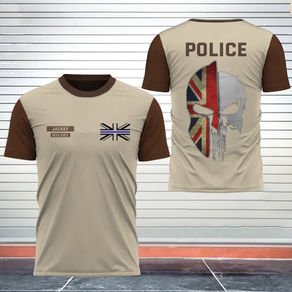 Personalized United Kingdom Police Punisher Tshirt Printed 24249AHVH
