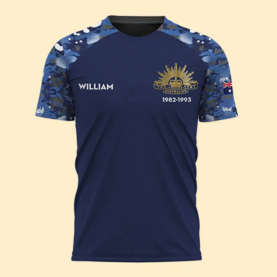 Personalized Australian Veteran Logo Custom Name & Time  Just The Tip I Promise T-shirt Printed QTHN24239