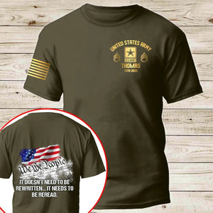 Personalized It Doesn't Need To Be Rewritten It Needs To Be Reread US Veteran T-shirt Printed AHVQ24250
