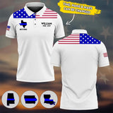 Personalized US States Retired Police Custom Name & Time Polo Shirt Printed AHHN24266