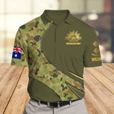 Personalized Australian Veteran Solider Rank Camo Gift For Dad Polo Shirts 3D Printed AHLVA24152