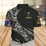 Personalized Australian Veteran Solider Rank Camo Gift For Dad Polo Shirts 3D Printed AHLVA24152