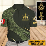 Personalized Canadian Veteran Solider Rank Camo Gift For Dad Polo Shirts 3D Printed AHLVA24152