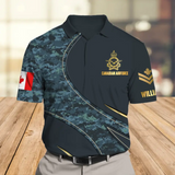 Personalized Canadian Veteran Solider Rank Camo Gift For Dad Polo Shirts 3D Printed AHLVA24152