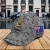 Personalized Australia Veteran Rank Camo Custom Name & Time Cap 3D Printed KVH24225