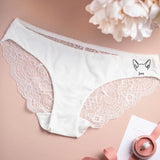 Personalized Cat Name Cat Ear Lines Cat Lovers Gift Panties Lace Underwear Bridal Printed VQ24292