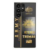 Personalized Army Proudly Served Australian Veteran Gold Rank Camo Phonecase Printed AHVQ24295