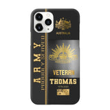 Personalized Army Proudly Served Australian Veteran Gold Rank Camo Phonecase Printed AHVQ24295