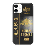 Personalized Army Proudly Served Australian Veteran Gold Rank Camo Phonecase Printed AHVQ24295