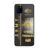 Personalized Army Proudly Served Australian Veteran Gold Rank Camo Phonecase Printed AHVQ24295