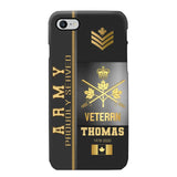 Personalized Army Proudly Served Canadian Veteran Gold Rank Camo Phonecase Printed AHVQ24295